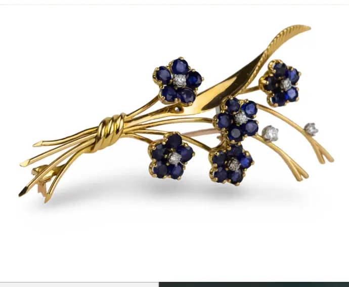Broche - Or, Platine et diamants