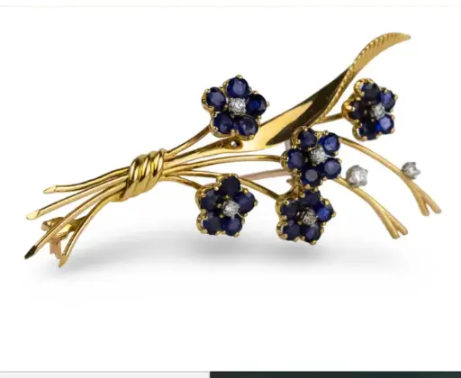 Broche - Or, Platine et diamants